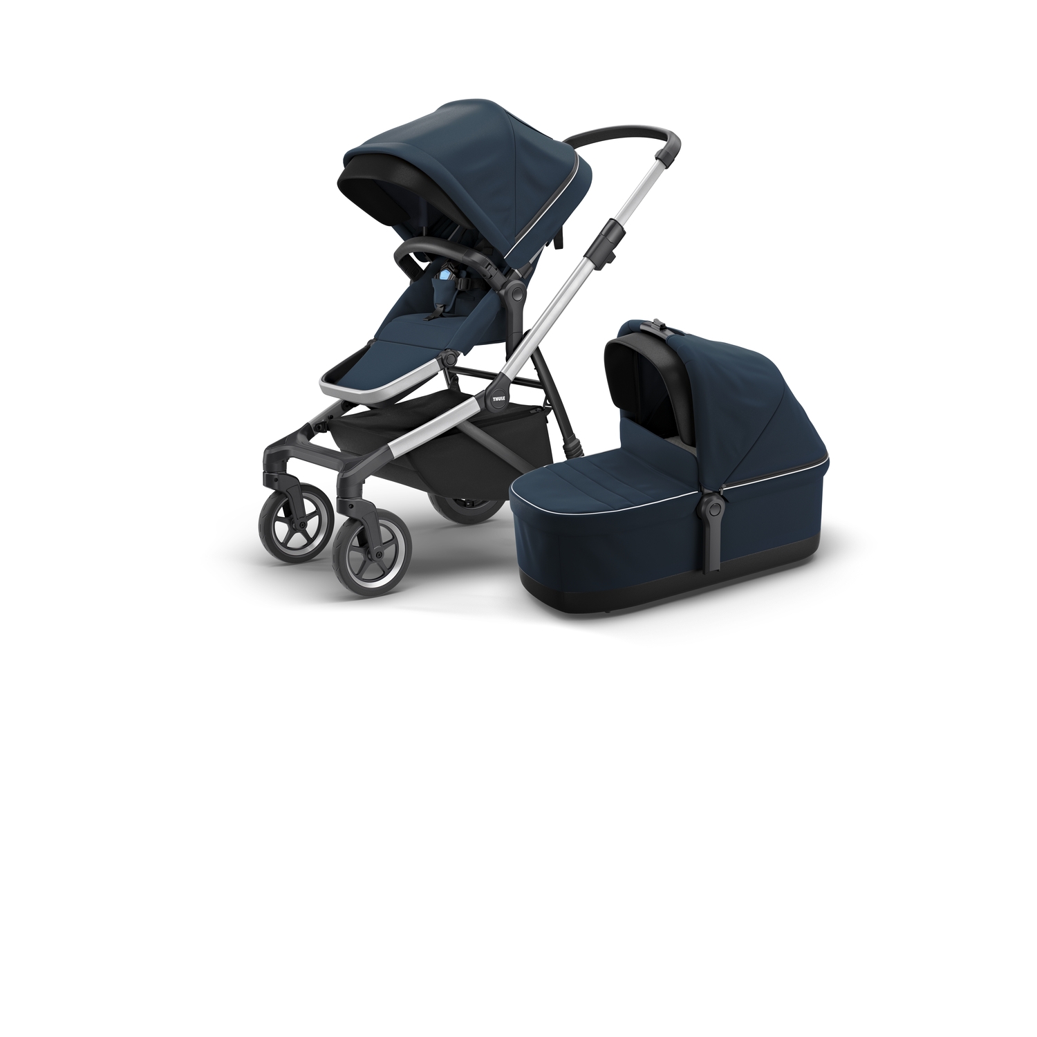 Thule Sleek Infant Stroller Bundle (Seat + Bassinet) - Navy Blue